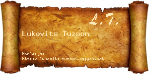 Lukovits Tuzson névjegykártya