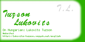 tuzson lukovits business card